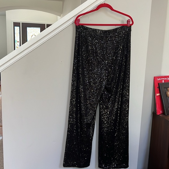 Belle Badgley Mischka Iris Sequin Flat Front Pants - Picture 6 of 16